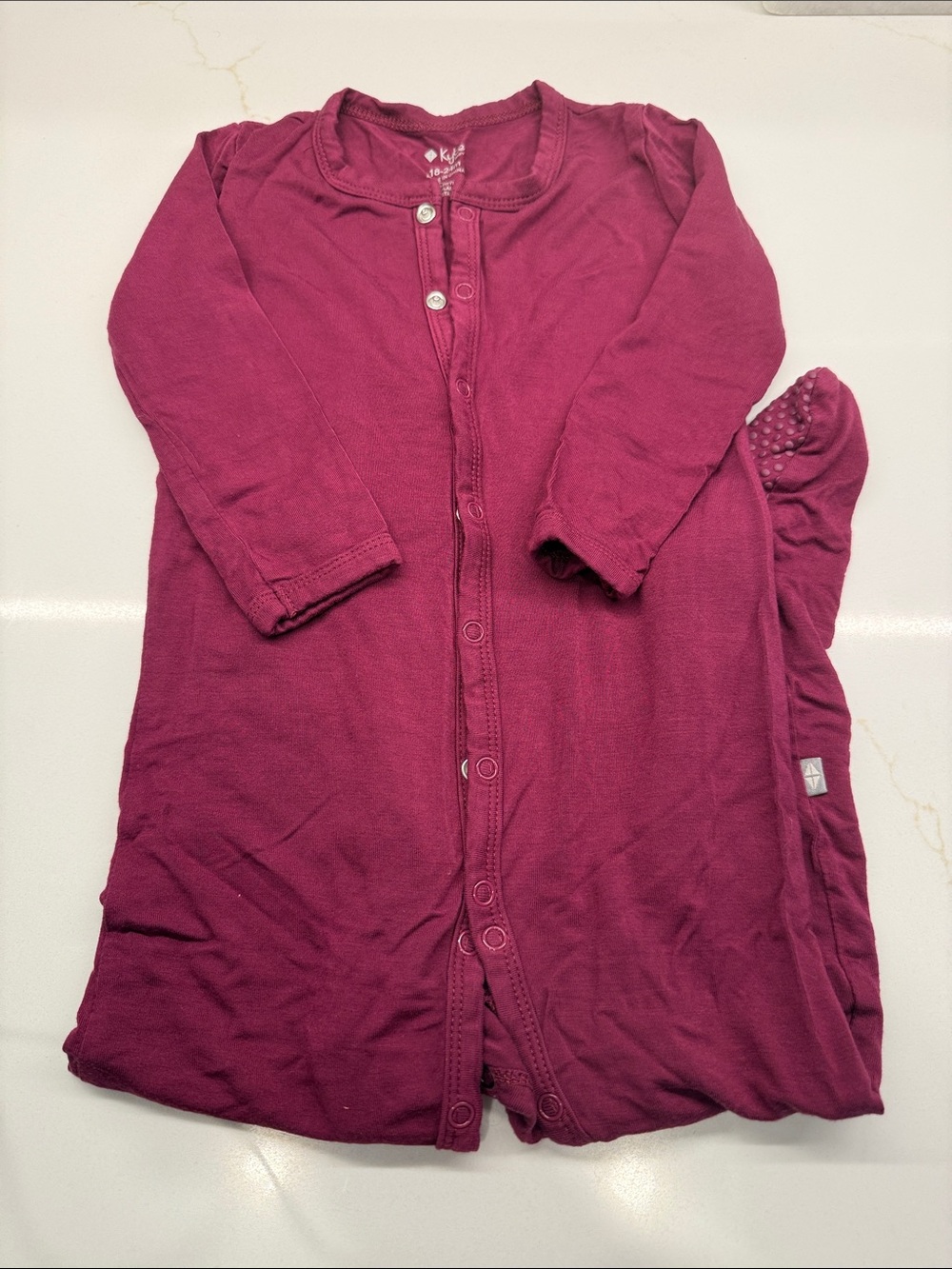 Kyte BABY Deep Berry Long-Sleeve Footy PJs with Front Snaps